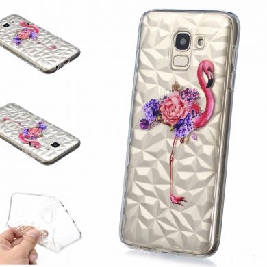 Силиконовый чехол UniCase 3D Diamond Pattern для Samsung Galaxy J6 2018 (J600) - Flowered Flamingo