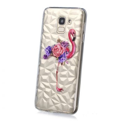 Силиконовый чехол UniCase 3D Diamond Pattern для Samsung Galaxy J6 2018 (J600) - Flowered Flamingo