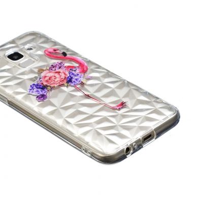 Силиконовый чехол UniCase 3D Diamond Pattern для Samsung Galaxy J6 2018 (J600) - Flowered Flamingo
