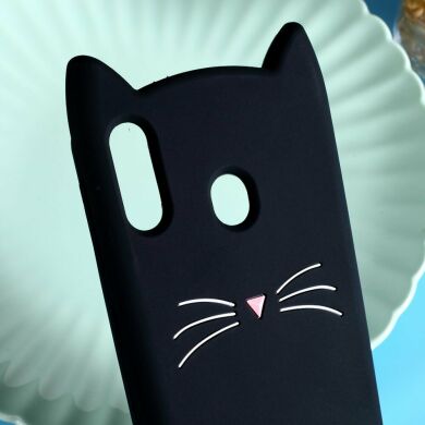 Силиконовый (TPU) чехол Deexe Cat 3D Series для Samsung Galaxy M20 (M205) - Black