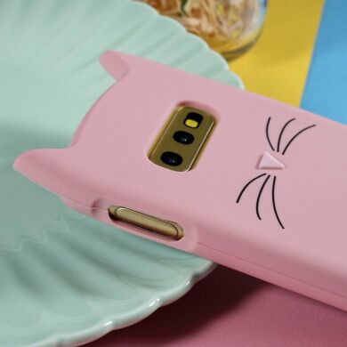 Силиконовый (TPU) чехол Deexe Cat 3D Series для Samsung Galaxy S10e (G970) - Pink