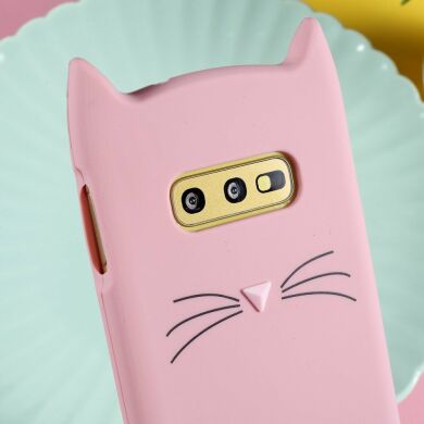 Силиконовый (TPU) чехол Deexe Cat 3D Series для Samsung Galaxy S10e (G970) - Pink