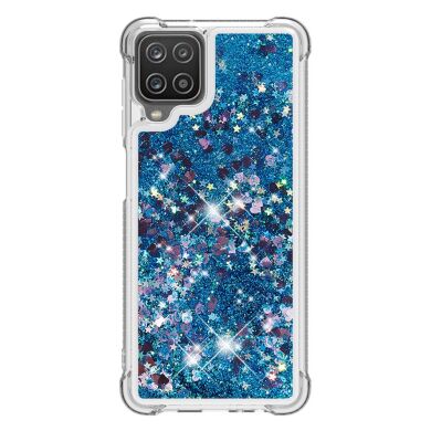 Силіконовий (TPU) чохол Deexe Liquid Glitter для Samsung Galaxy A12 (A125) / A12 Nacho (A127) / M12 (M127) - Blue