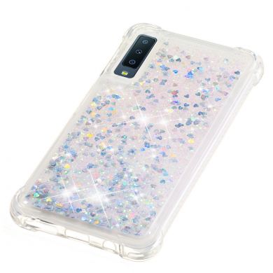 Силіконовий (TPU) чохол Deexe Liquid Glitter для Samsung Galaxy A7 2018 (A750), Silver