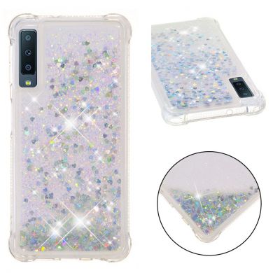 Силіконовий (TPU) чохол Deexe Liquid Glitter для Samsung Galaxy A7 2018 (A750), Silver
