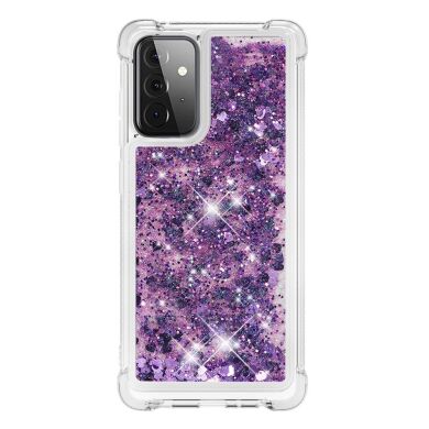 Силиконовый (TPU) чехол Deexe Liquid Glitter для Samsung Galaxy A72 (А725) - Purple