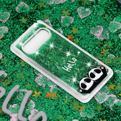 Силіконовий (TPU) чохол Deexe Liquid Glitter для Samsung Galaxy S10 - Hello Panda