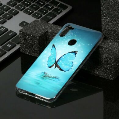 Силиконовый (TPU) чехол Deexe LumiCase для Samsung Galaxy A11 (A115) - Blue Butterfly