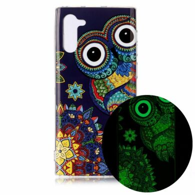 Силиконовый (TPU) чехол Deexe LumiCase для Samsung Galaxy Note 10 (N970) - Owl
