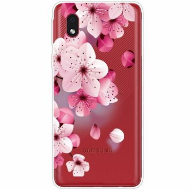 Силиконовый (TPU) чехол Deexe Pretty Glossy для Samsung Galaxy A01 Core (A013) - Flower