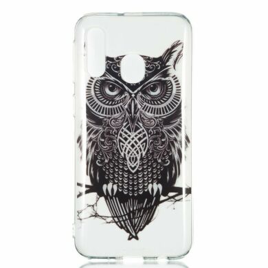 Силіконовий (TPU) чохол Deexe Pretty Glossy для Samsung Galaxy A40 (А405) - Black Owl