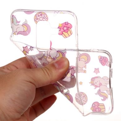 Силиконовый (TPU) чехол Deexe Pretty Glossy для Samsung Galaxy A6+ 2018 (A605) - Unicorn and Desserts