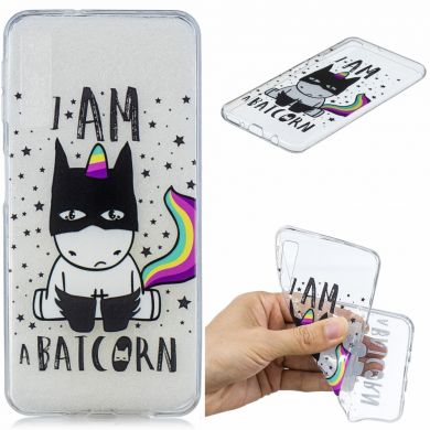 Силиконовый (TPU) чехол Deexe Pretty Glossy для Samsung Galaxy A7 2018 (A750) - Cool Unicorn