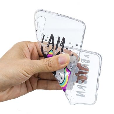 Силиконовый (TPU) чехол Deexe Pretty Glossy для Samsung Galaxy A7 2018 (A750) - Cool Unicorn