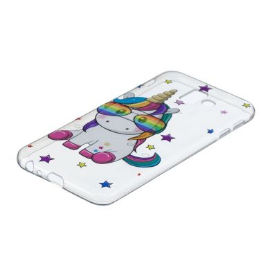 Силіконовий (TPU) чохол Deexe Pretty Glossy для Samsung Galaxy J6+ (J610) - Unicorn Wearing Glasses