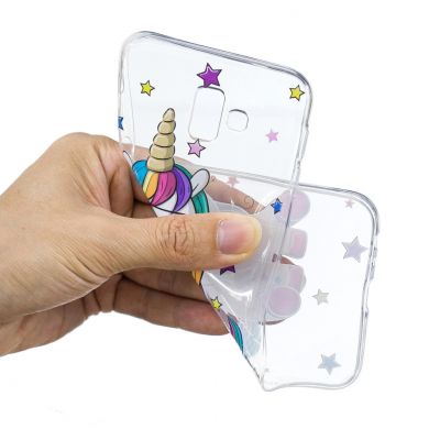 Силіконовий (TPU) чохол Deexe Pretty Glossy для Samsung Galaxy J6+ (J610) - Unicorn Wearing Glasses