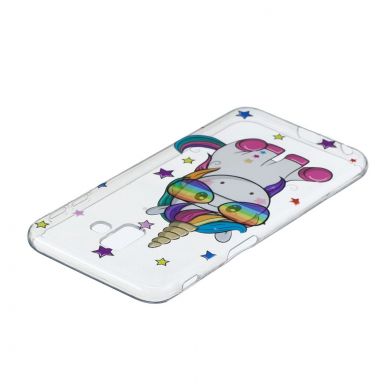 Силіконовий (TPU) чохол Deexe Pretty Glossy для Samsung Galaxy J6+ (J610) - Unicorn Wearing Glasses