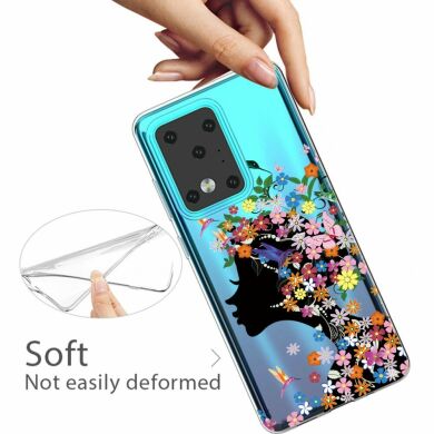 Силиконовый (TPU) чехол Deexe Pretty Glossy для Samsung Galaxy S20 Ultra (G988) - Flower Girl