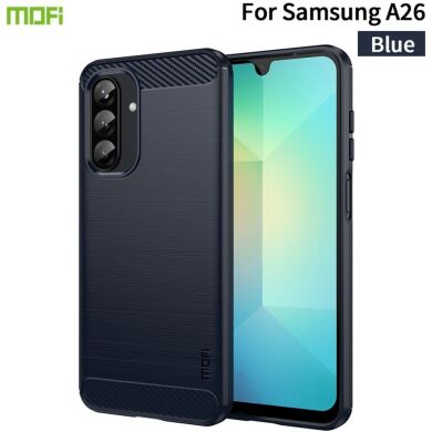 Силиконовый (TPU) чехол MOFI Carbon Fiber для Samsung Galaxy A26 (A266) - Blue