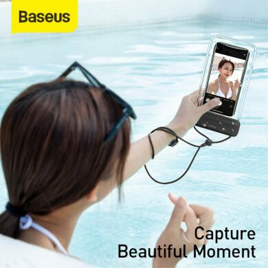 Влагозащитный чехол BASEUS Let's Go Slip Cover для смартфонов с диагональю до 7.2 дюйма - White / Pink
