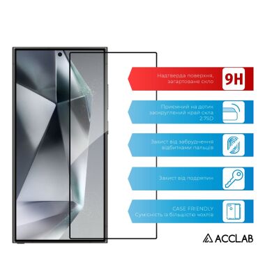 Защитное стекло ACCLAB Full Glue для Samsung Galaxy S24 Ultra (S928) - Black