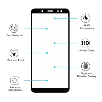 Защитное стекло HAT PRINCE Full Covered для Samsung Galaxy J6 2018 (J600) - Black
