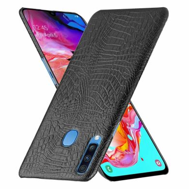 Захисний чохол Deexe Croco Style для Samsung Galaxy A20s (A207) - Black