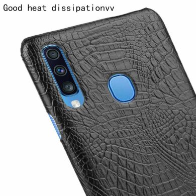 Захисний чохол Deexe Croco Style для Samsung Galaxy A20s (A207) - Black