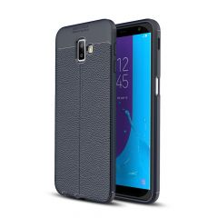 Захисний чохол Deexe Leather Cover для Samsung Galaxy J6+ (J610) - Dark Blue
