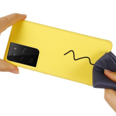 Защитный чехол Deexe Silicone Case для Samsung Galaxy S21 Ultra - Yellow