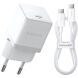 Сетевое зарядное устройство Baseus Palm 1C (20W) + кабель Type-C to Type-C (P10111602213-01) - White. Фото 1 из 14