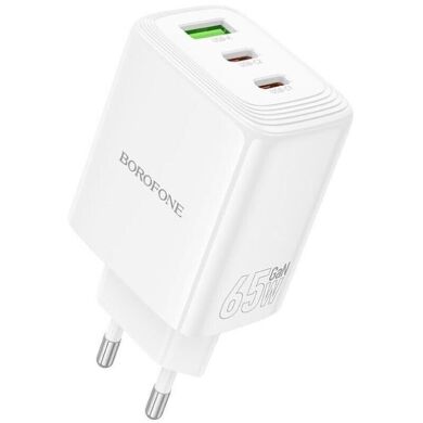 Сетевое зарядное устройство BOROFONE BN32 65W (2Type-C + USB) - White