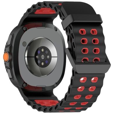 Ремешок Deexe Ocean Strap для Samsung Galaxy Watch 8 (40/44mm) / 8 Classic - Black / Red