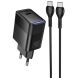 Сетевое зарядное устройство Hoco CS113A Lounge PD40W (Type-C) + кабель Type-C to Type-C - Black. Фото 1 из 5