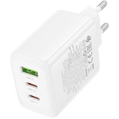 Сетевое зарядное устройство BOROFONE BN32 65W (2Type-C + USB) - White