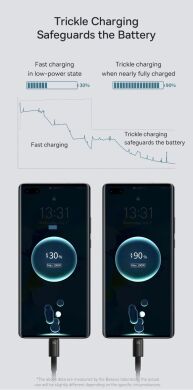 Кабель Baseus Tungsten Gold USB to Type-C (100W, 2m) CAWJ000101 - Black