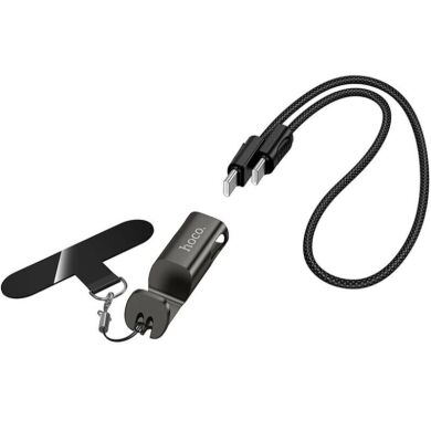 Кабель-ремешок Hoco X126 Type-C to Type-C (60W, 0.35m) - Black