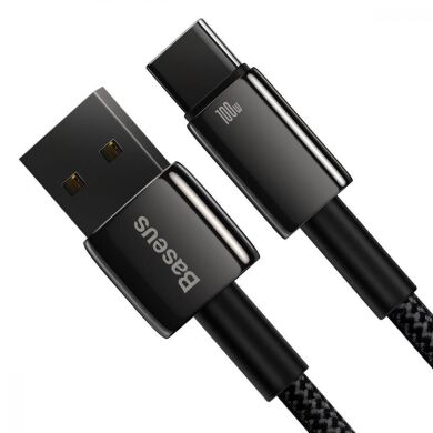 Кабель Baseus Tungsten Gold USB to Type-C (100W, 2m) CAWJ000101 - Black