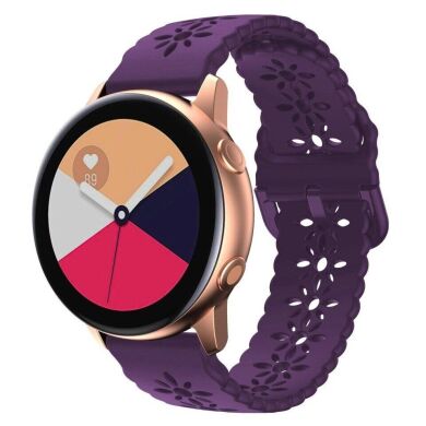 Ремешок Deexe Blossom Strap для Samsung Galaxy Watch 5 (40/44mm) / 5 Pro (45mm) - Dark Purple