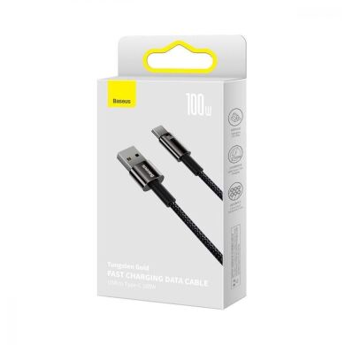 Кабель Baseus Tungsten Gold USB to Type-C (100W, 2m) CAWJ000101 - Black