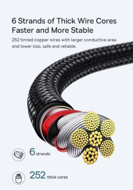 Кабель Baseus Tungsten Gold USB to Type-C (100W, 2m) CAWJ000101 - Black