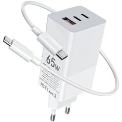 Сетевое зарядное устройство Gelius Nimble GaN 65W GP-HC051 - White