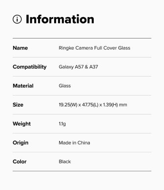 Комплект захисних стекол Ringke Camera Protector Glass для Samsung Galaxy A37 (A376) / Galaxy A57 (A576) 8800328818200 - Black
