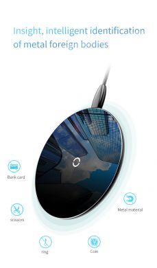 Бездротовий зарядний пристрій BASEUS Transparent Wireless Charger Pad - Black