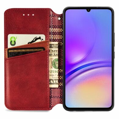 Чехол Deexe Rhombus Wallet для Samsung Galaxy A06 (A065) - Red