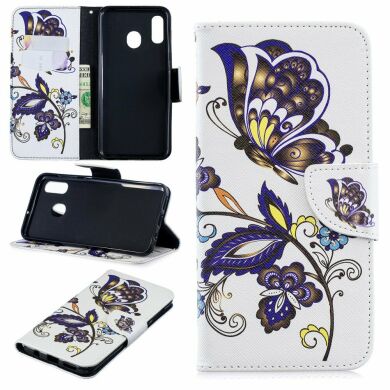 Чехол-книжка Deexe Color Wallet для Samsung Galaxy A30 (A305) / A20 (A205) - Butterfly Pattern