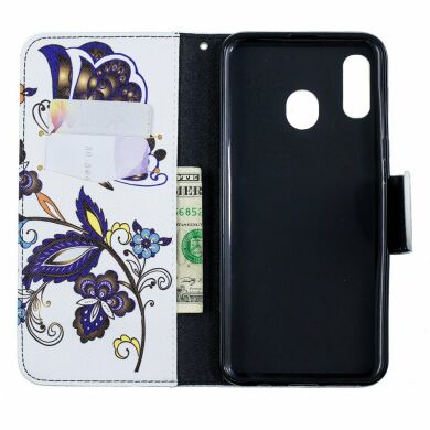 Чохол-книжка Deexe Color Wallet для Samsung Galaxy A30 (A305) / A20 (A205), Butterfly Pattern