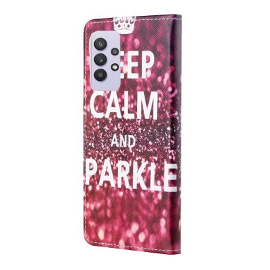 Чехол-книжка Deexe Color Wallet для Samsung Galaxy A32 (А325) - Keep Calm and Sparkle