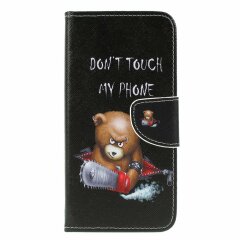 Чохол-книжка Deexe Color Wallet для Samsung Galaxy M10 (M105) - Angry Bear and Warning Words