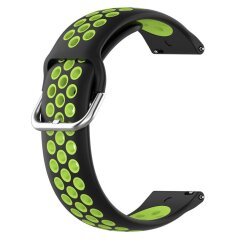 Ремінець Deexe Dual Color для Samsung Galaxy Watch 3 (45mm) - Black / Fluorescent Green